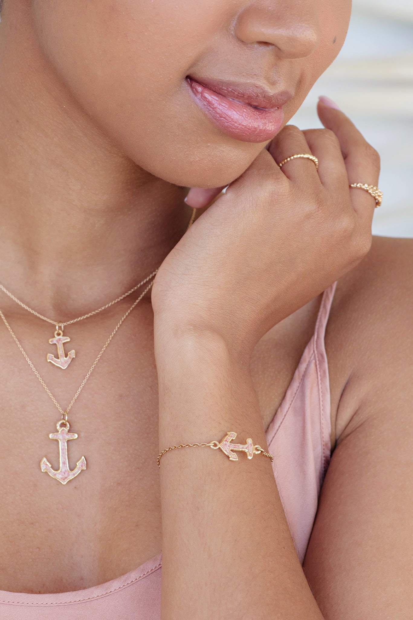 Nautical ~ Anchor (Small) Inline Bracelet in Gold