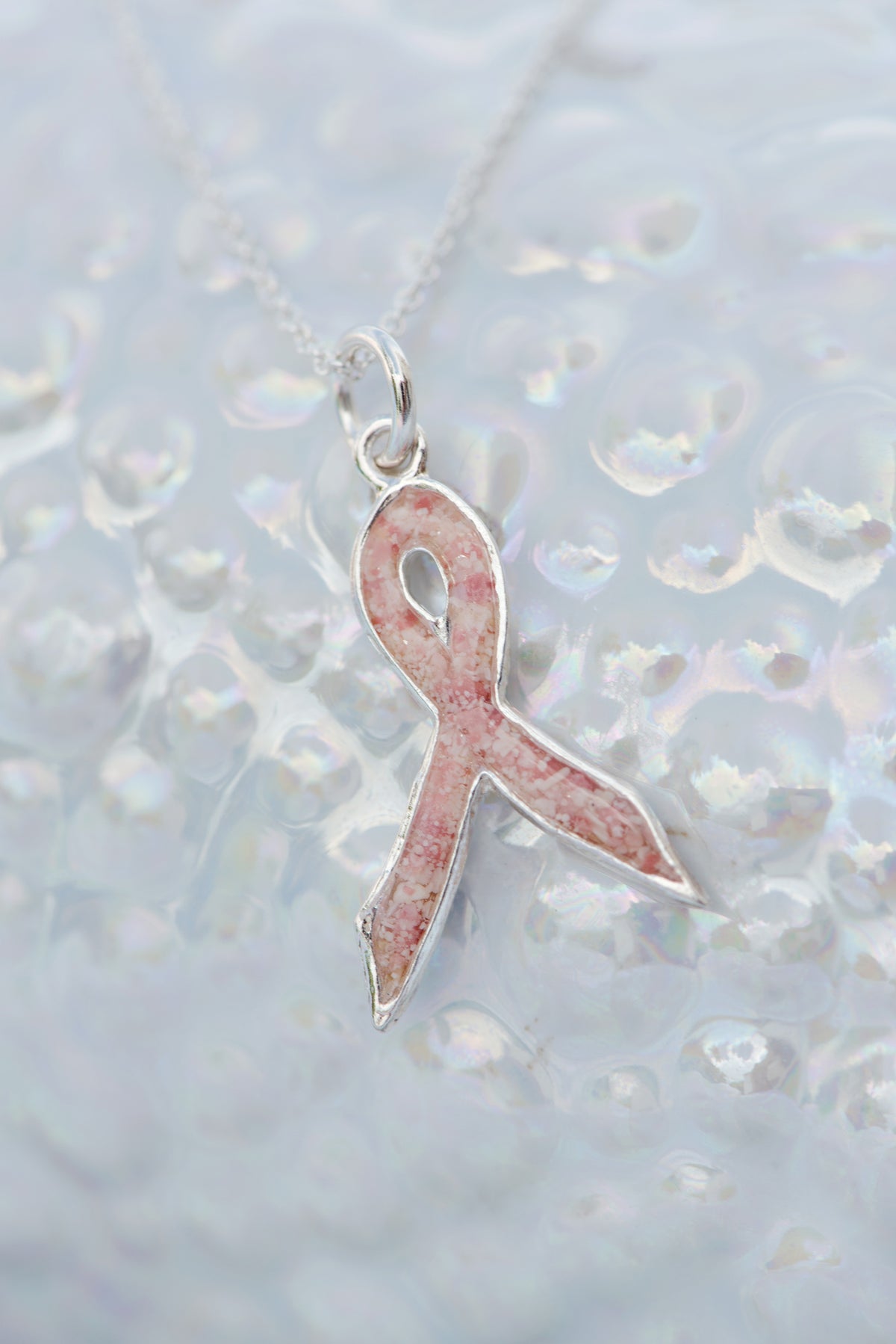 Splash ~ Breast Cancer Ribbon Pendant