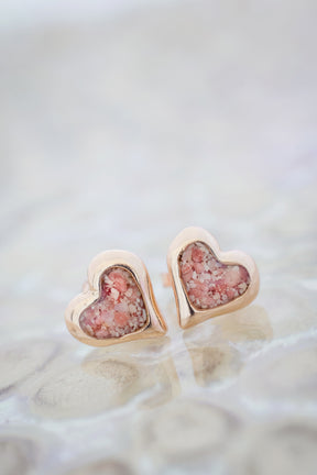 Splash ~ Heart (Small) Stud Earrings in Gold
