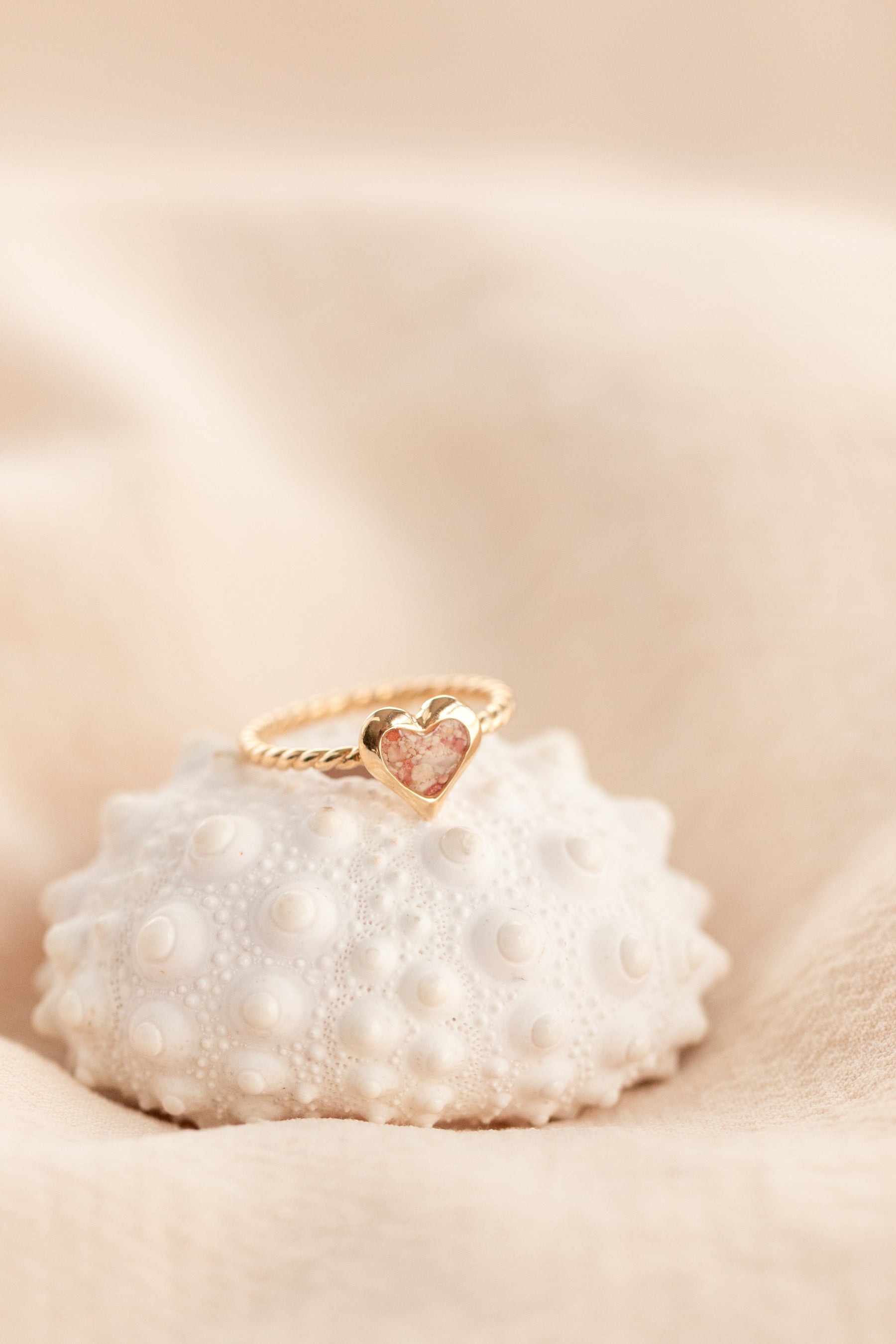 Splash ~ Heart (Small) Braided Band Ring in Gold - Alexandra Mosher Studio Jewellery