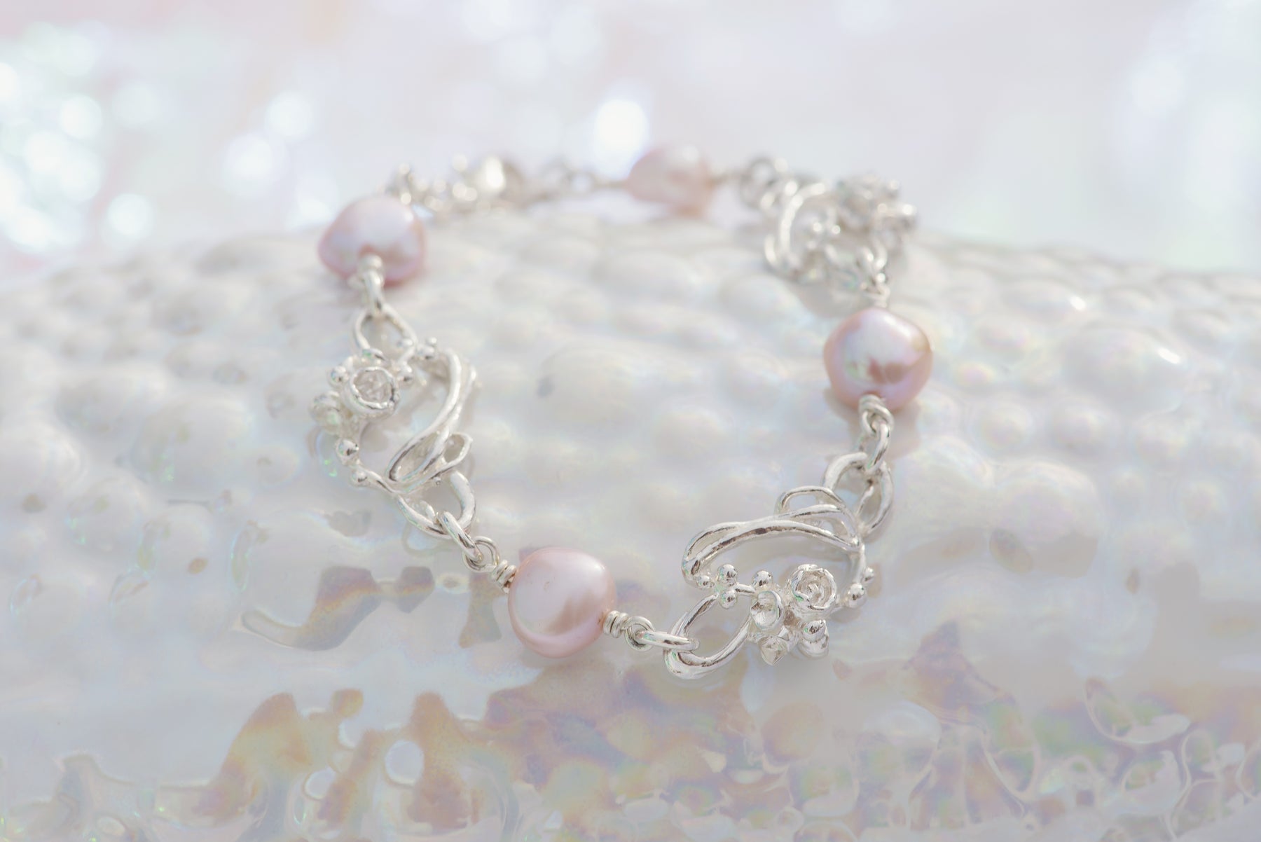 Under the Sea ~ Barnacle Link (Small) Pearl Bracelet