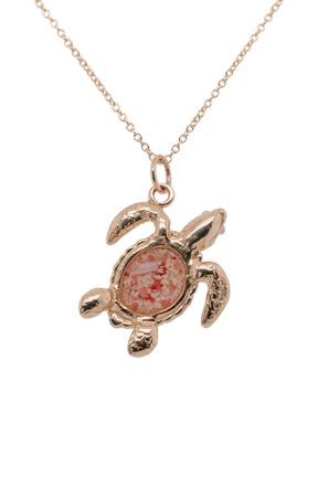 Friends ~ Turtle (Medium) Pendant in Gold - Alexandra Mosher Studio Jewellery Bermuda Fine
