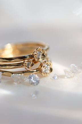 Barnacles ~ 2.5mm 14k Gold Diamond Ring