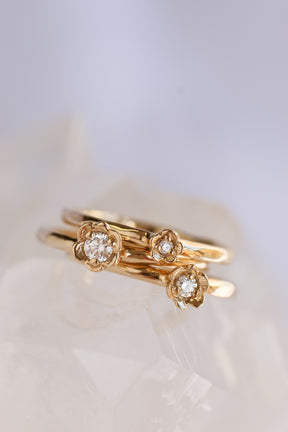 Barnacles ~ 2.5mm 14k Gold Diamond Ring