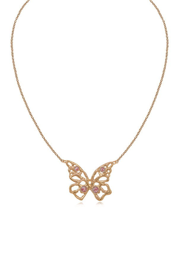Butterfly ~ Medium Inline Necklace in Gold