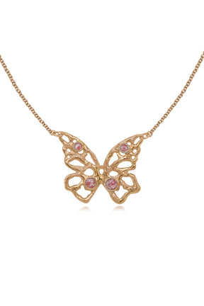 Butterfly ~ Medium Inline Necklace in Gold
