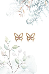 Butterfly ~ Tiny Stud Earrings in Gold