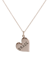 Bermy Vurds ~ Heart Custom Stamped Pendant - Alexandra Mosher Studio Jewellery Bermuda Fine