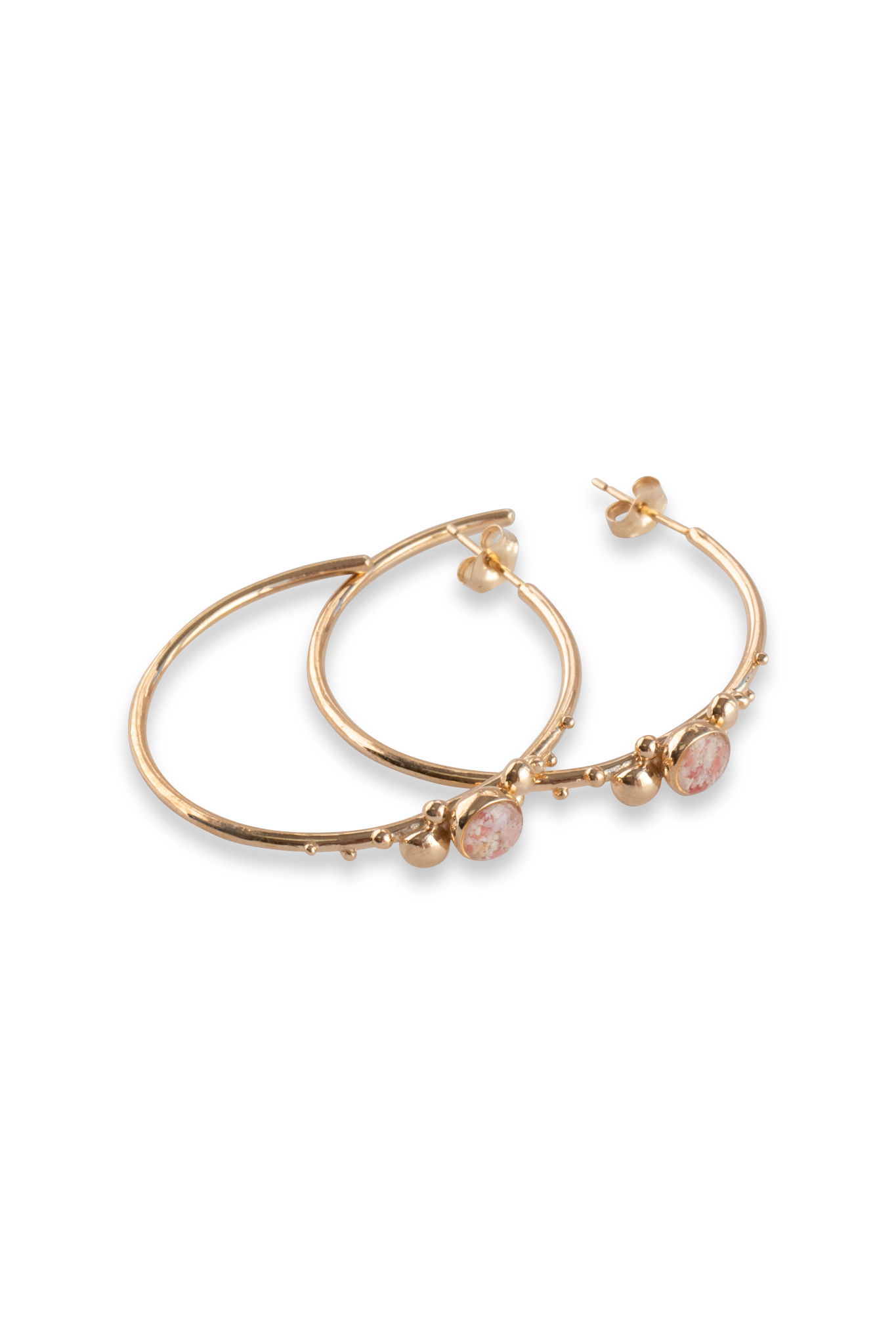 Coral Caviar ~ Large Hoop Earrings in Gold - Alexandra Mosher Studio Jewellery Bermuda Fine