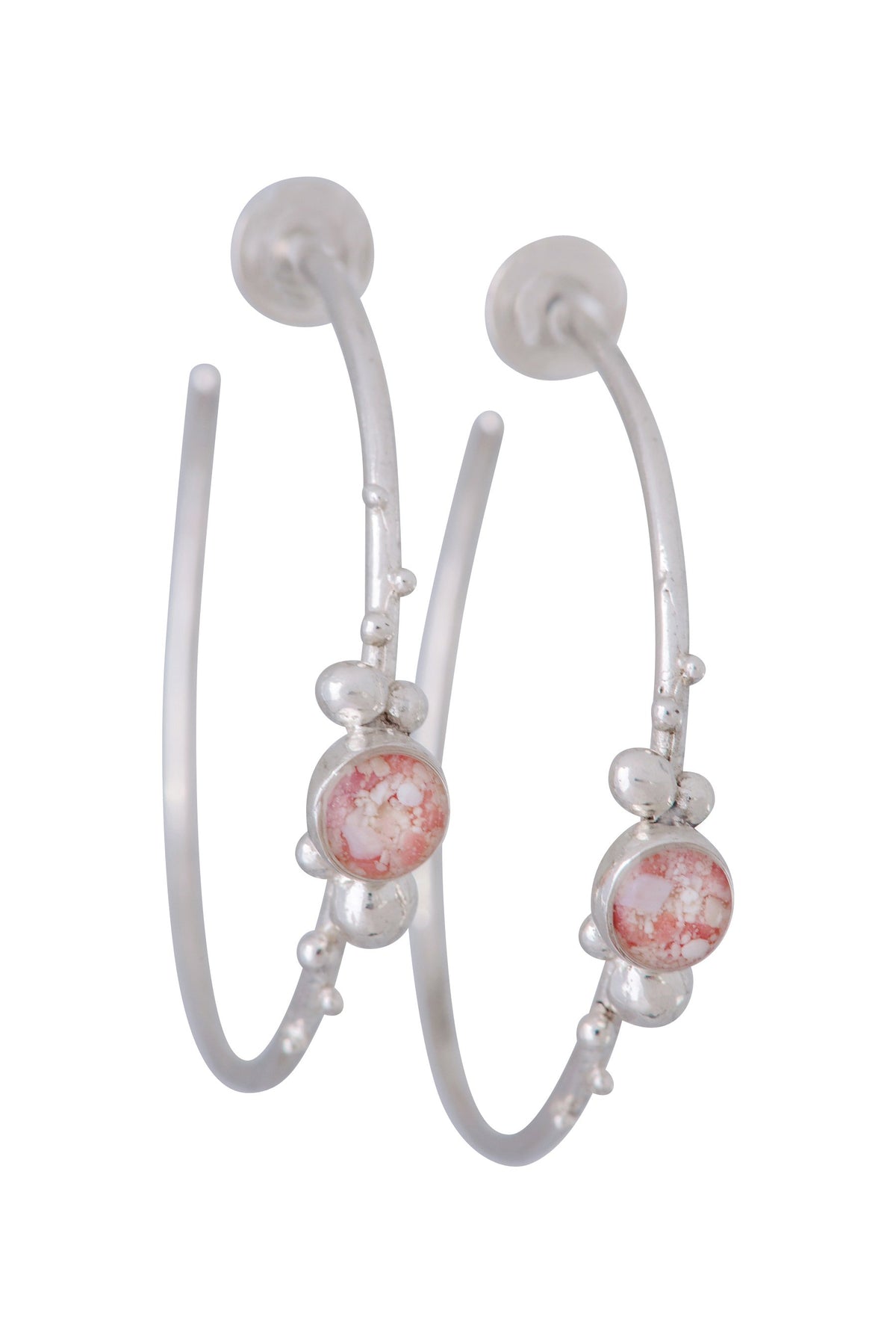 Coral Caviar ~ Large Hoop Earrings - Alexandra Mosher Studio Jewellery Bermuda Fine