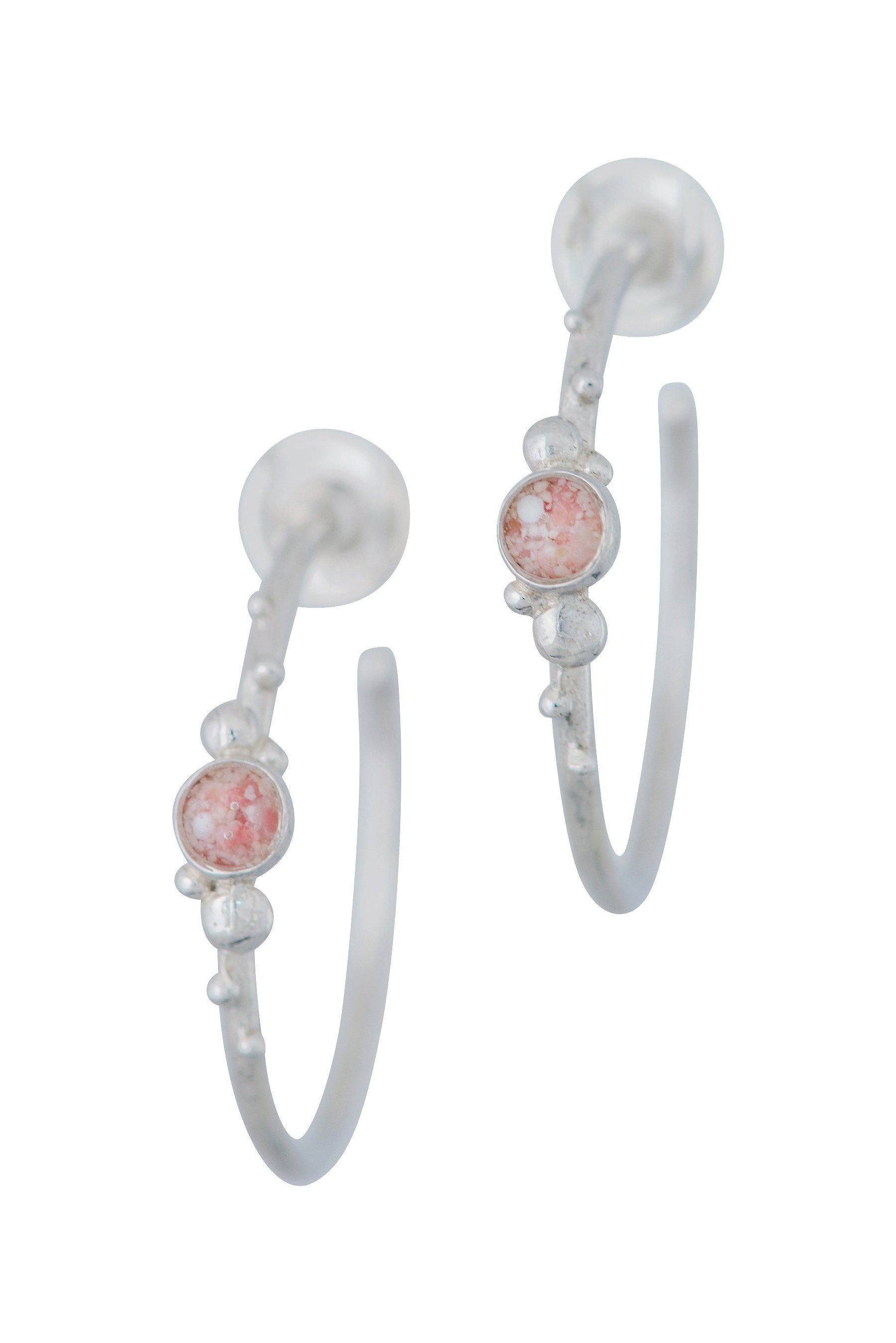 Coral Caviar ~ Medium Hoop Earrings - Alexandra Mosher Studio Jewellery Bermuda Fine