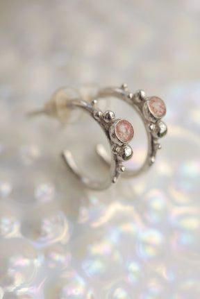 Coral Caviar ~ Small Hoop Earrings - Alexandra Mosher Studio Jewellery Bermuda Fine