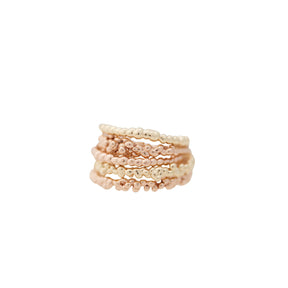 Caviar ~ Half Texture Ring in Gold - Alexandra Mosher Studio Jewellery Bermuda Fine