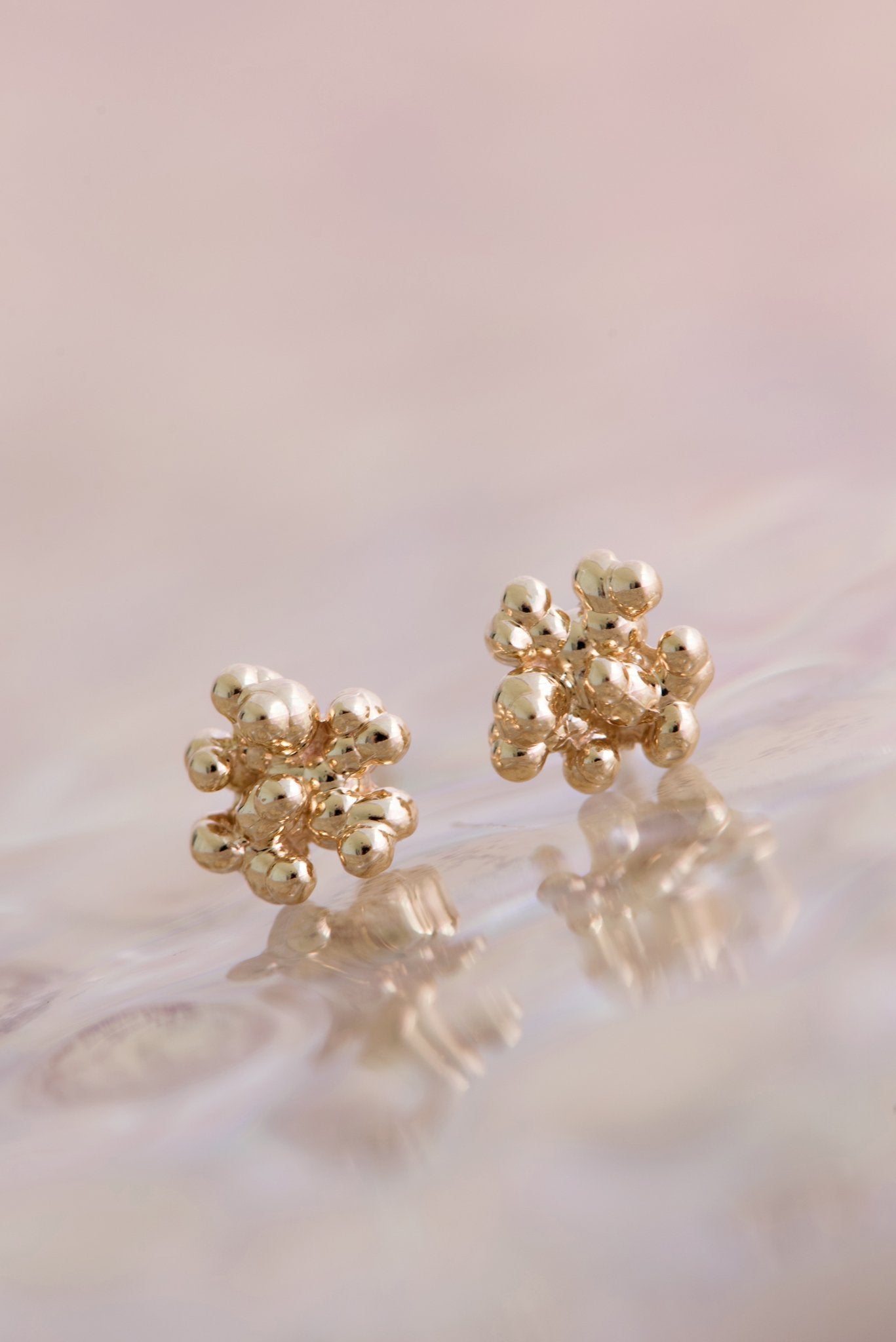 Caviar ~ Tiny Stud Earrings in Gold - Alexandra Mosher Studio Jewellery Bermuda Fine