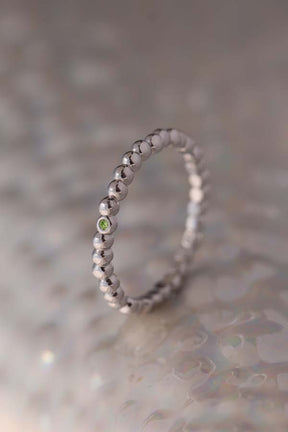 Caviar ~ Single Birthstone Gold Ring