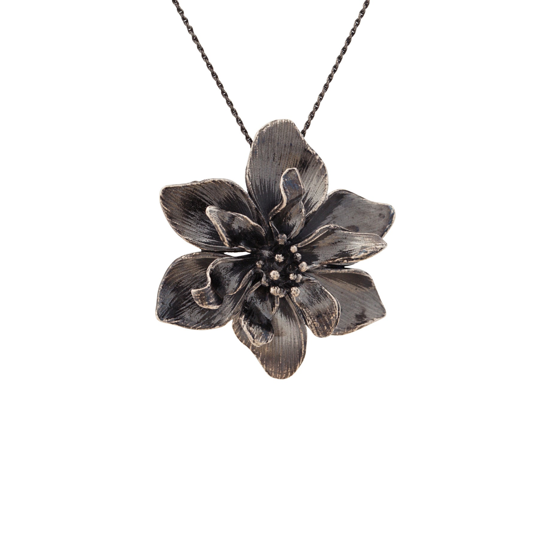 Flora ~ Double Fantasy Flower Pendant - Alexandra Mosher Studio Jewellery Bermuda Fine