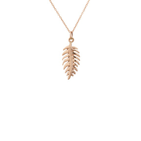 Flora ~ 14K Small Palm Frond Pendant - Alexandra Mosher Studio Jewellery Bermuda Fine