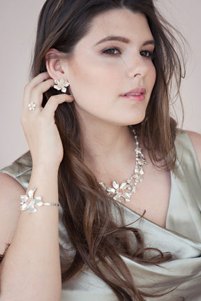 Fera ~ Medium Flower Stud Earrings - Alexandra Mosher Studio Jewellery Bermuda Fine
