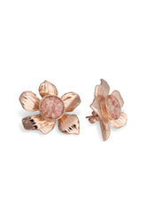 Fera ~ Medium Flower Stud Earrings in Gold - Alexandra Mosher Studio Jewellery Bermuda Fine