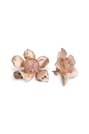 Fera ~ Medium Flower Stud Earrings in Gold - Alexandra Mosher Studio Jewellery Bermuda Fine