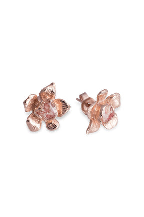 Fera ~ Tiny Flower Stud Earrings in Gold - Alexandra Mosher Studio Jewellery Bermuda Fine