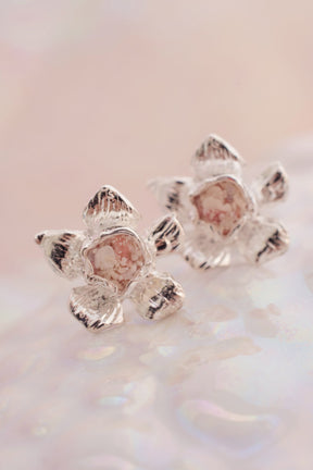Fera ~ Tiny Flower Stud Earrings - Alexandra Mosher Studio Jewellery Bermuda Fine