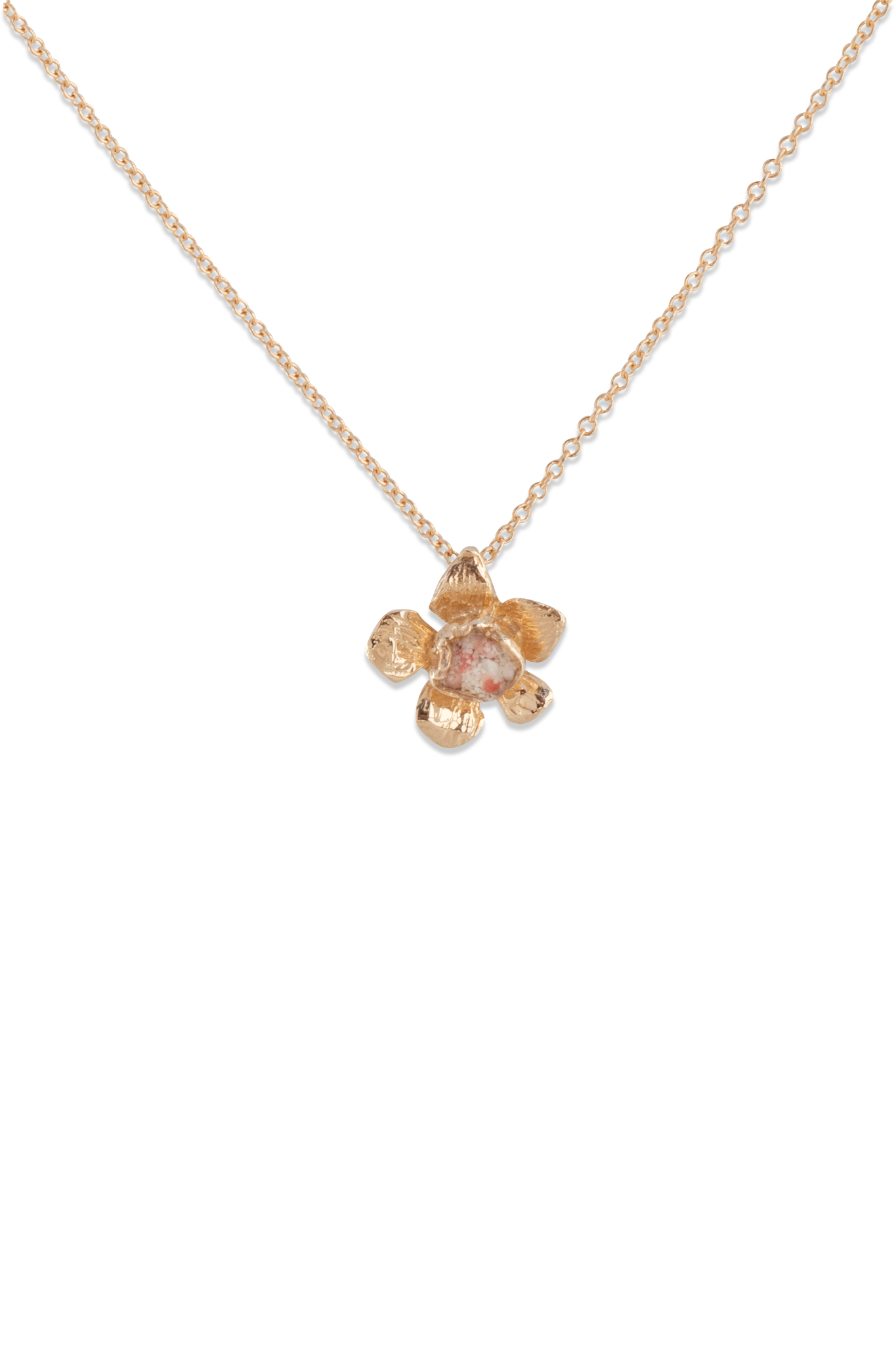 Fera ~ Tiny Flower Pendant in Gold - Alexandra Mosher Studio Jewellery Bermuda Fine