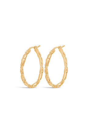 Hoops ~ Coral Large in Gold
