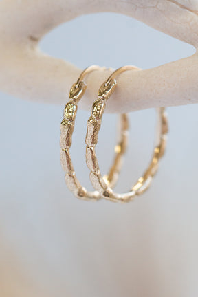 Hoops ~ Coral Large in Gold