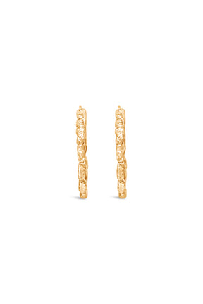 Hoops ~ Coral Large in Gold