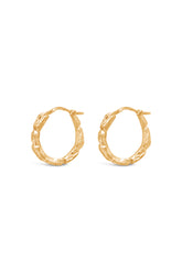 Hoops ~ Coral Small Huggies in Gold