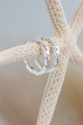 Hoops ~ Coral Small Huggies