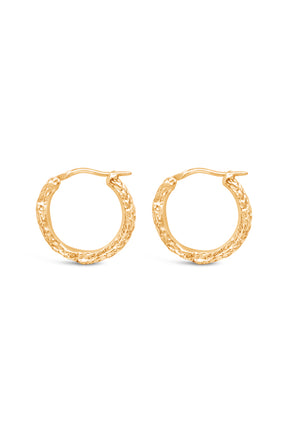 Hoops ~ Cedar Sprig Small Huggies in Gold