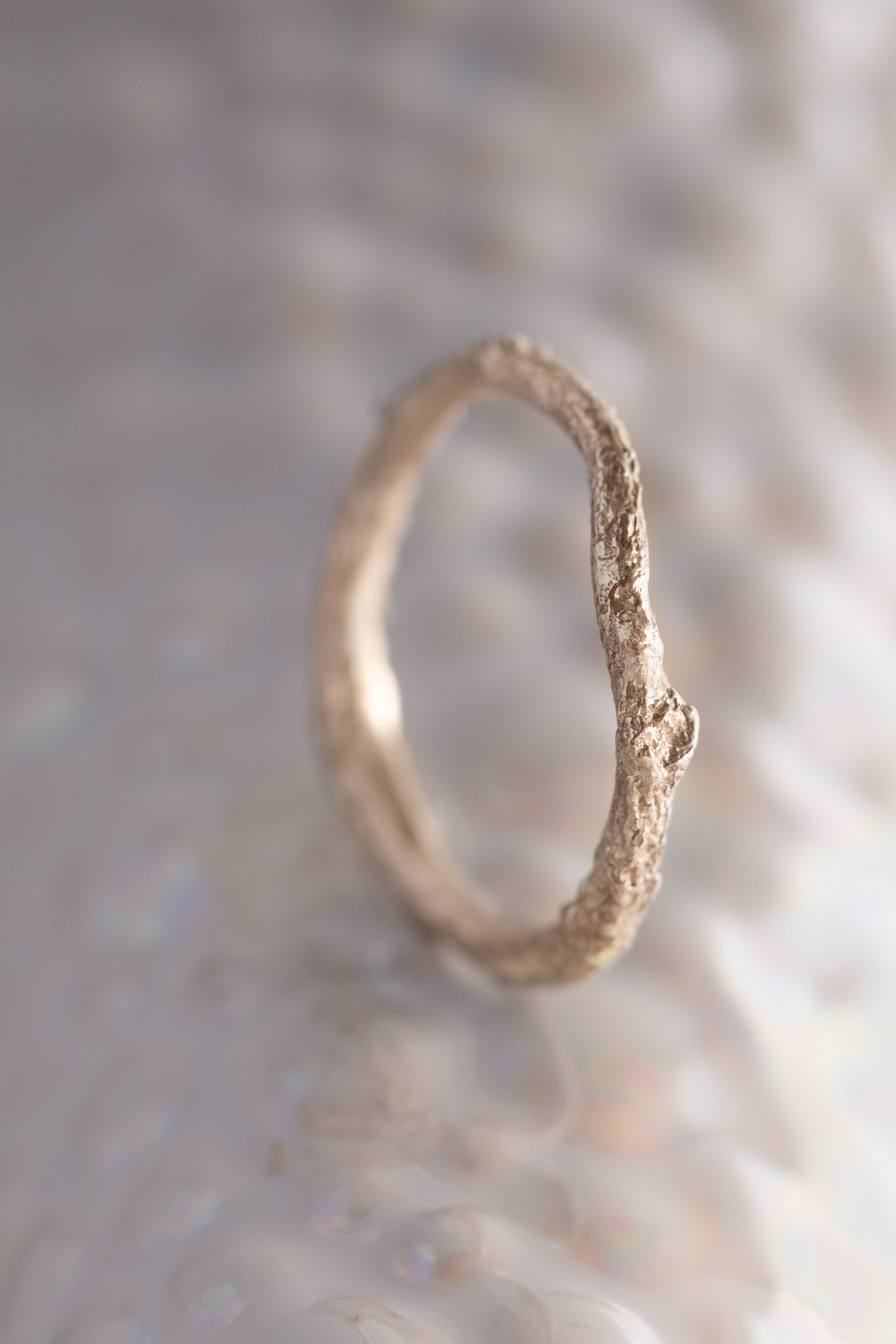 Bermuda Textures ~ Cedar Twig Gold Ring