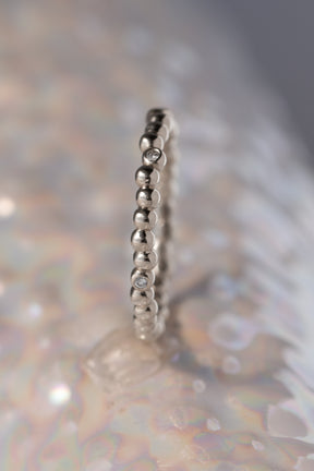 Caviar Bands ~ Five Diamond Gold Ring
