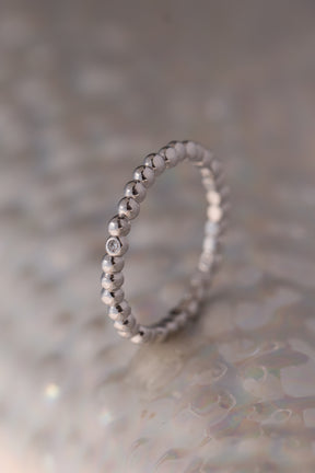 Caviar Bands ~ One Diamond Gold Ring