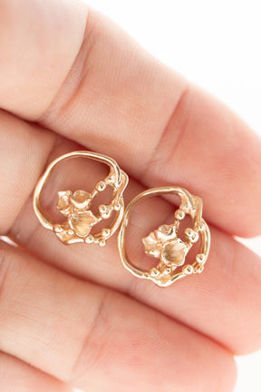 Under the Sea ~ Barnacle Wreath (Small) Stud Earrings in Gold