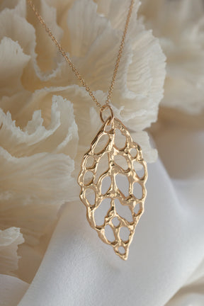 Lace ~ Large Pendant 14K Gold - Alexandra Mosher Studio Jewellery Bermuda Fine