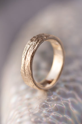 Bermuda Textures ~ Palm Tree Trunk Gold Ring