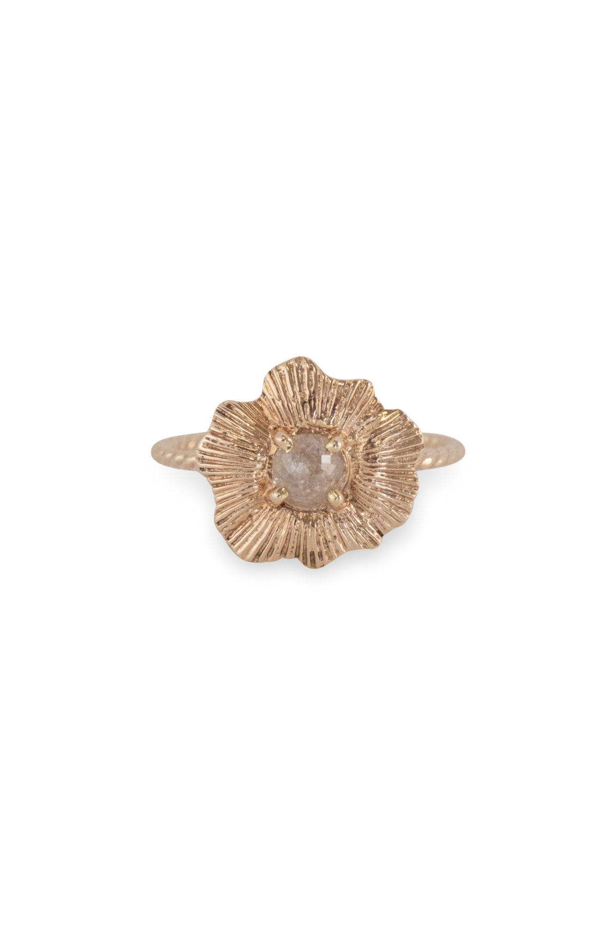 One of a Kind ~ Round Starburst Shell Ring in Yellow Gold - Alexandra Mosher Studio Jewellery Bermuda Fine