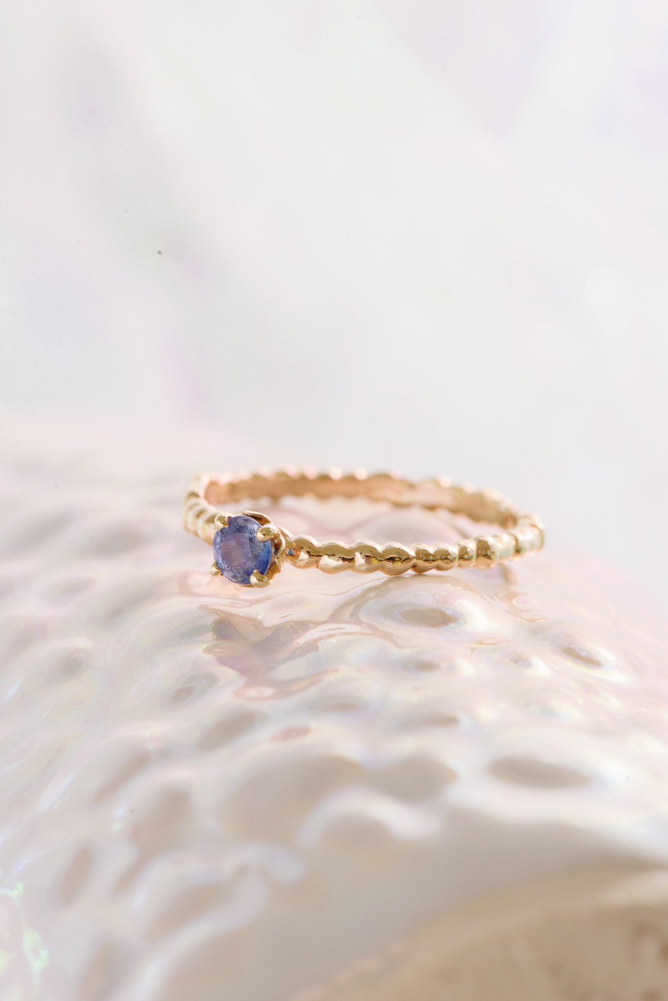 One of a Kind ~ Caviar Solitaire Ring in Yellow Gold - Alexandra Mosher Studio Jewellery Bermuda Fine