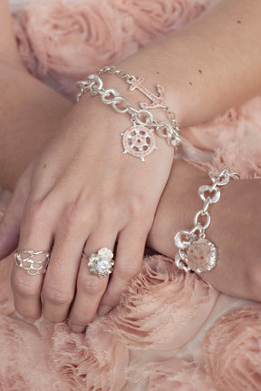 Nautical ~ Sea Venture (Ship's Wheel) Chunky Chain Bracelet - Alexandra Mosher Studio Jewellery Bermuda Fine