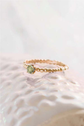 Caviar ~ Solitaire Birthstone Ring in Gold