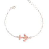 Nautical ~ Anchor (Small) Inline Bracelet in White Gold - Alexandra Mosher Studio Jewellery Bermuda Fine