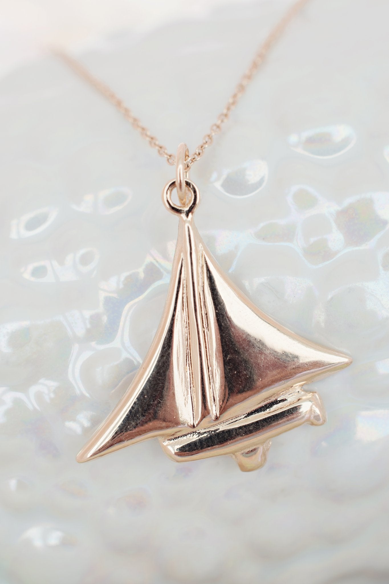 Nautical ~ Dinghy Pendant in Solid Gold - Alexandra Mosher Studio Jewellery Bermuda Fine