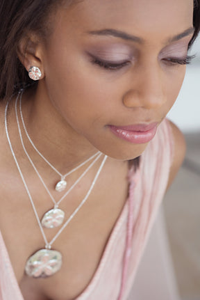 Friends ~ Sand Dollar (Small) Stud Earrings - Alexandra Mosher Studio Jewellery Bermuda Fine