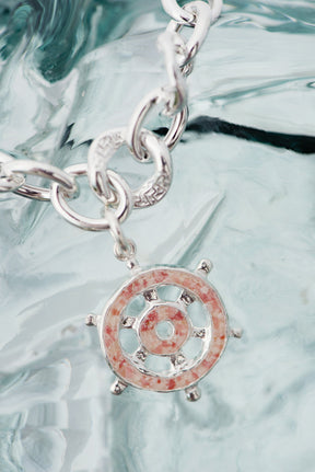 Nautical ~ Sea Venture (Ship's Wheel) Chunky Chain Bracelet - Alexandra Mosher Studio Jewellery Bermuda Fine