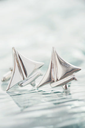 Men's Nautical ~ Dinghy Cufflinks - Alexandra Mosher Studio Jewellery Bermuda Fine