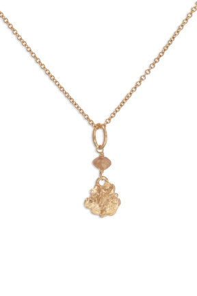 Tide Pool ~ Textured Small Gem Gold Pendant w/ Diamond - Alexandra Mosher Studio Jewellery Bermuda Fine