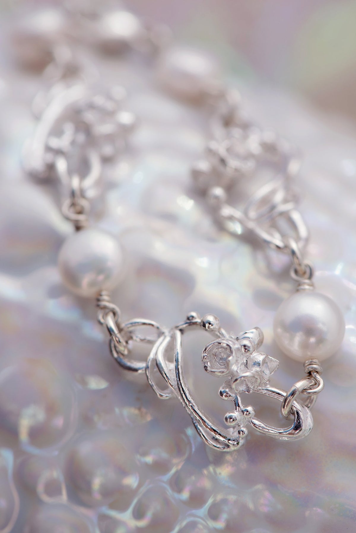 Under the Sea ~ Barnacle Link (Small) Pearl Bracelet - Alexandra Mosher Studio Jewellery Bermuda Fine